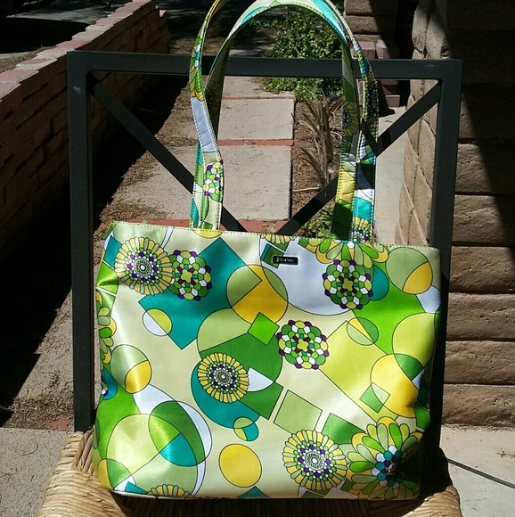 Bisadora Handbags - Bisadora Impressionist Green & Yellow Shoulder Bag